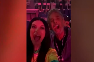 Laura Pausini e Fiorello al concerto di Max Pezzali